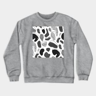 Black and White Solid Color Pebbles Crewneck Sweatshirt